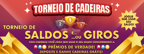 Torneio de Cadeiras R$20 mil por mês grátis, sem usar seu Saldo! 