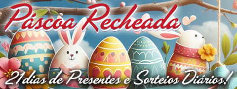 Abra um Ovo de Páscoa, pegue seu presente e concorra nos 21 dias de Sorteios!